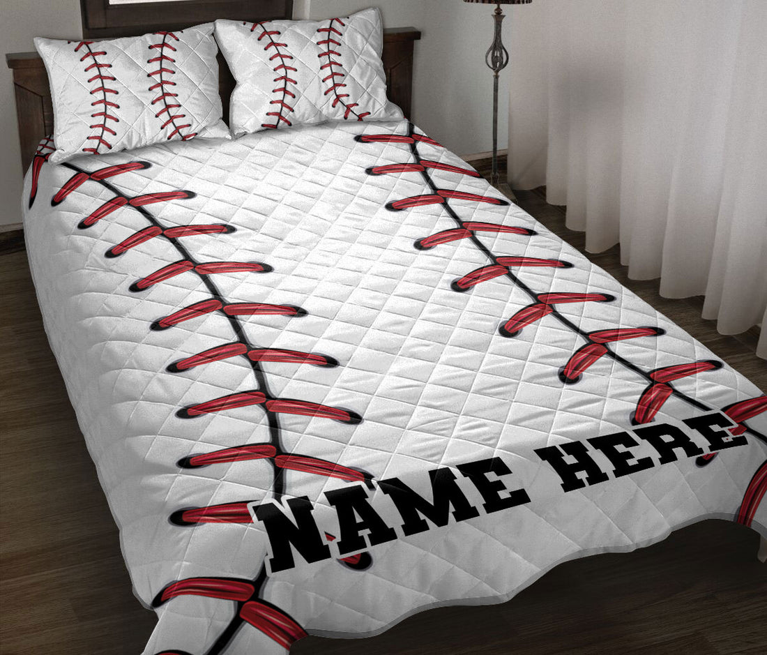 Ohaprints-Quilt-Bed-Set-Pillowcase-Baseball-Pattern-Custom-Personalized-Name-Blanket-Bedspread-Bedding-3179-Throw (55'' x 60'')