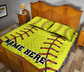 Ohaprints-Quilt-Bed-Set-Pillowcase-Softball-Pattern-Custom-Personalized-Name-Blanket-Bedspread-Bedding-3074-King (90'' x 100'')