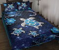 Ohaprints-Quilt-Bed-Set-Pillowcase-Turtle-On-The-Sky-Blue-Flower-And-Moon-Blanket-Bedspread-Bedding-1829-Throw (55'' x 60'')