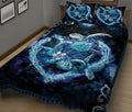 Ohaprints-Quilt-Bed-Set-Pillowcase-Blue-Couple-Sea-Turtle-Heart-Sea-Animal-Lover-Blanket-Bedspread-Bedding-2408-King (90'' x 100'')