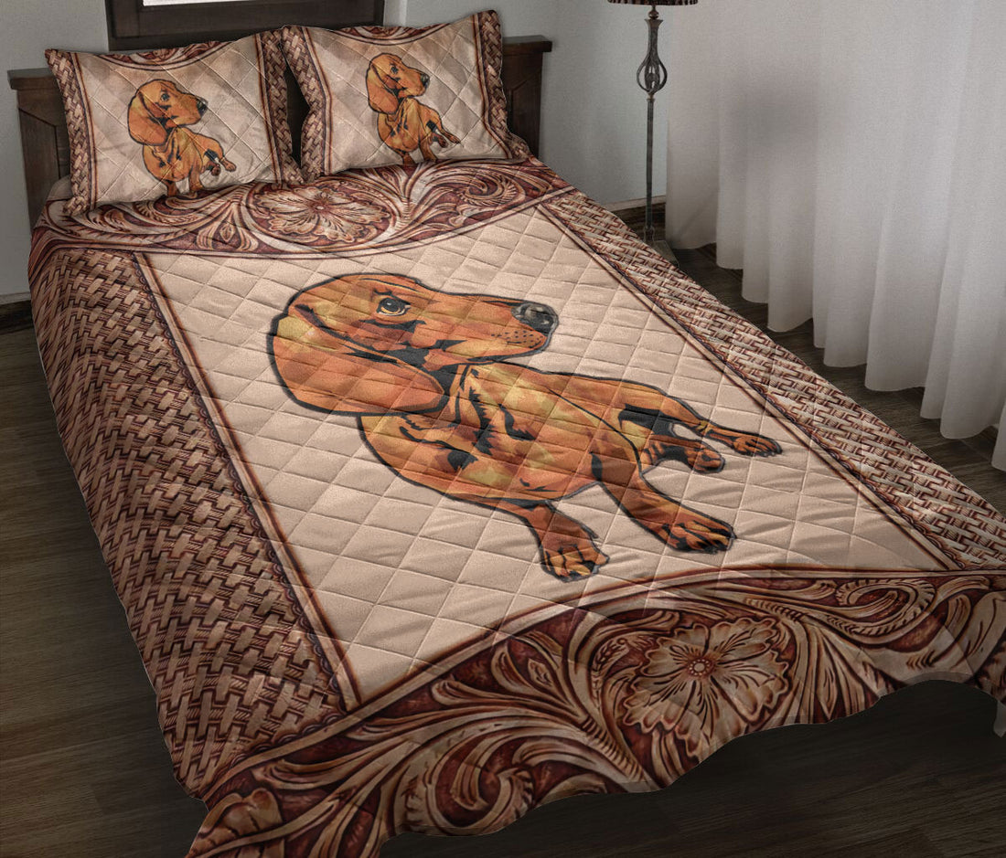 Ohaprints-Quilt-Bed-Set-Pillowcase-Animal-Pet-Lover-Vintage-Dachshund-Dog-Mom-Dad-Blanket-Bedspread-Bedding-2841-Throw (55'' x 60'')