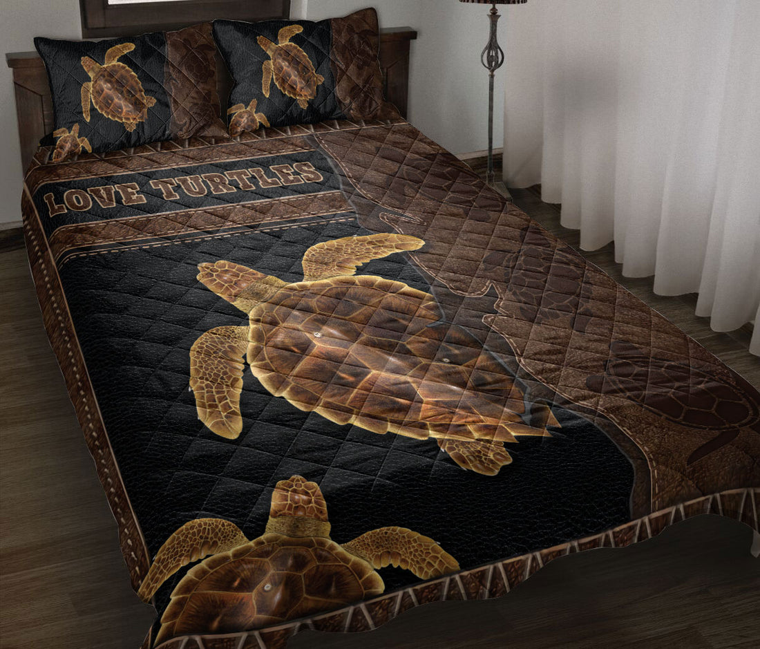 Ohaprints-Quilt-Bed-Set-Pillowcase-Love-Turtle-Vintage-Style-Sea-Animal-Lover-Blanket-Bedspread-Bedding-719-Throw (55'' x 60'')