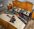 Ohaprints-Quilt-Bed-Set-Pillowcase-Softball-Baseball-Girl-Fractal-Vintage-Pattern-Blanket-Bedspread-Bedding-2990-Queen (80'' x 90'')