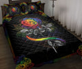 Ohaprints-Quilt-Bed-Set-Pillowcase-Rainbow-Rose-Ribbon-Mandala-Pattern-Lgbt-Pride-Blanket-Bedspread-Bedding-36-Throw (55'' x 60'')