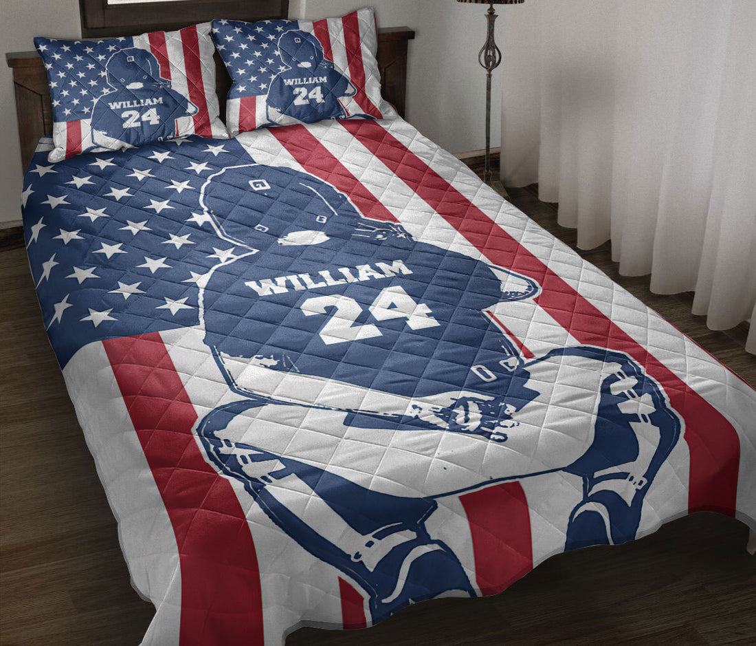Ohaprints-Quilt-Bed-Set-Pillowcase-Baseball-Catcher-Boy-Player-Fan-Gift-Idea-Custom-Personalized-Name-Number-Blanket-Bedspread-Bedding-3187-Throw (55'' x 60'')