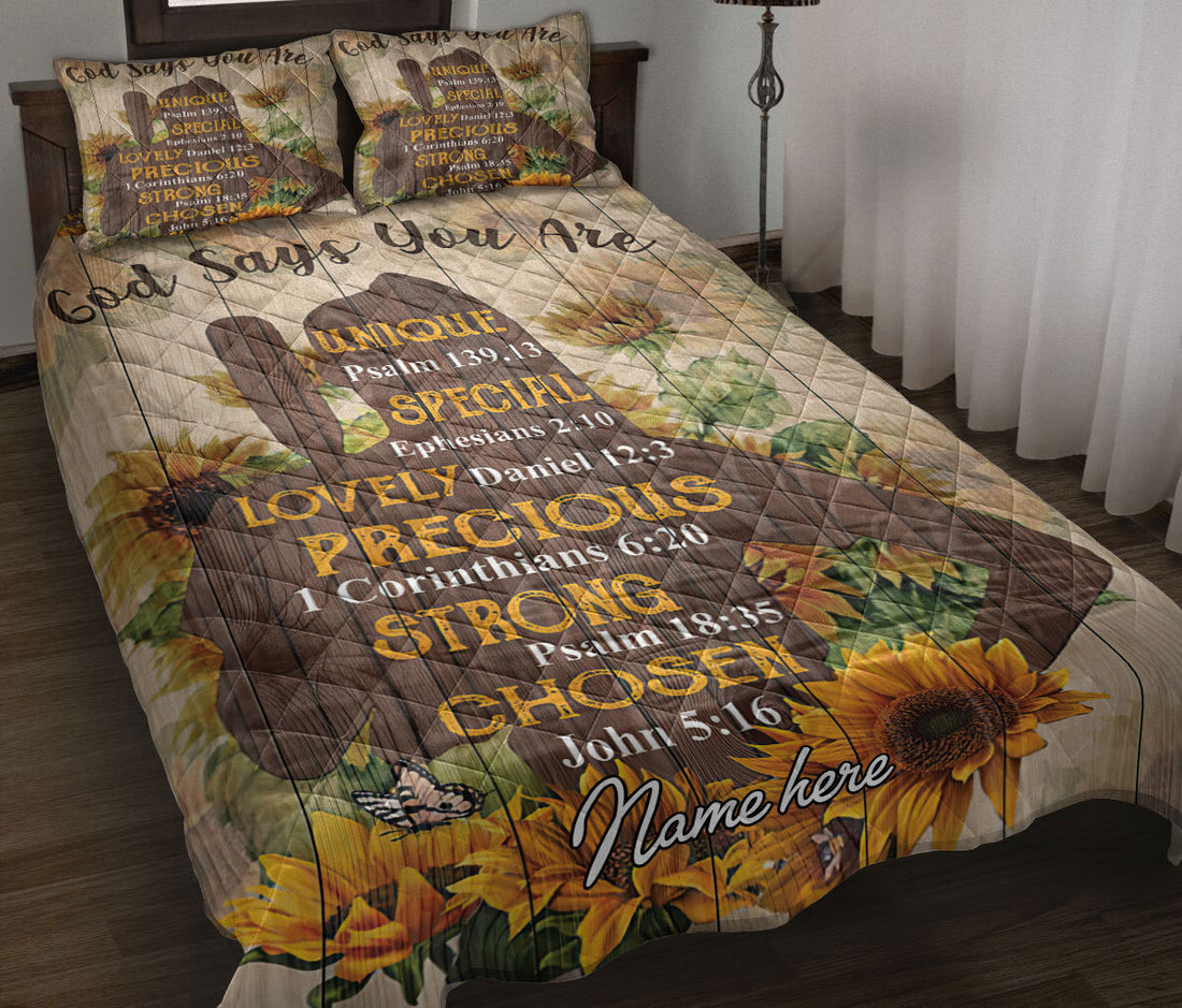 Ohaprints-Quilt-Bed-Set-Pillowcase-Softball-Girl-Sunflower-Batter-God-Say-You-Are-Custom-Personalized-Name-Blanket-Bedspread-Bedding-3082-Throw (55'' x 60'')