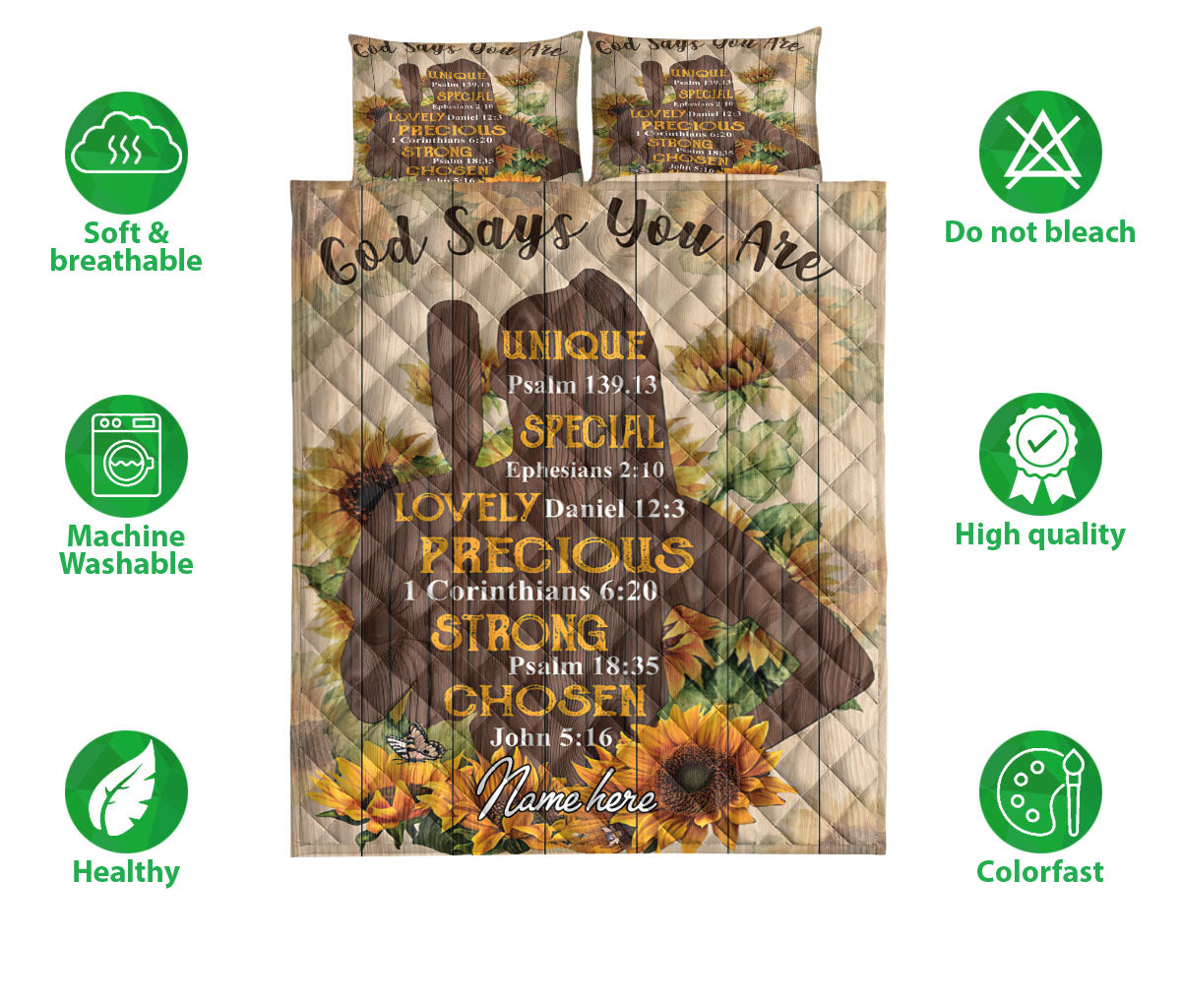 Ohaprints-Quilt-Bed-Set-Pillowcase-Softball-Girl-Sunflower-Batter-God-Say-You-Are-Custom-Personalized-Name-Blanket-Bedspread-Bedding-3082-Double (70'' x 80'')