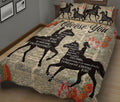 Ohaprints-Quilt-Bed-Set-Pillowcase-Western-Cowboy-Cowgirl-Couple-Horse-Lover-Brown-Custom-Personalized-Name-Blanket-Bedspread-Bedding-1447-King (90'' x 100'')