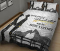 Ohaprints-Quilt-Bed-Set-Pillowcase-Horse-Lover-Western-Cowboy-Cowgirl-Couple-Vintage-White-Grey-Love-Gift-Blanket-Bedspread-Bedding-2033-King (90'' x 100'')