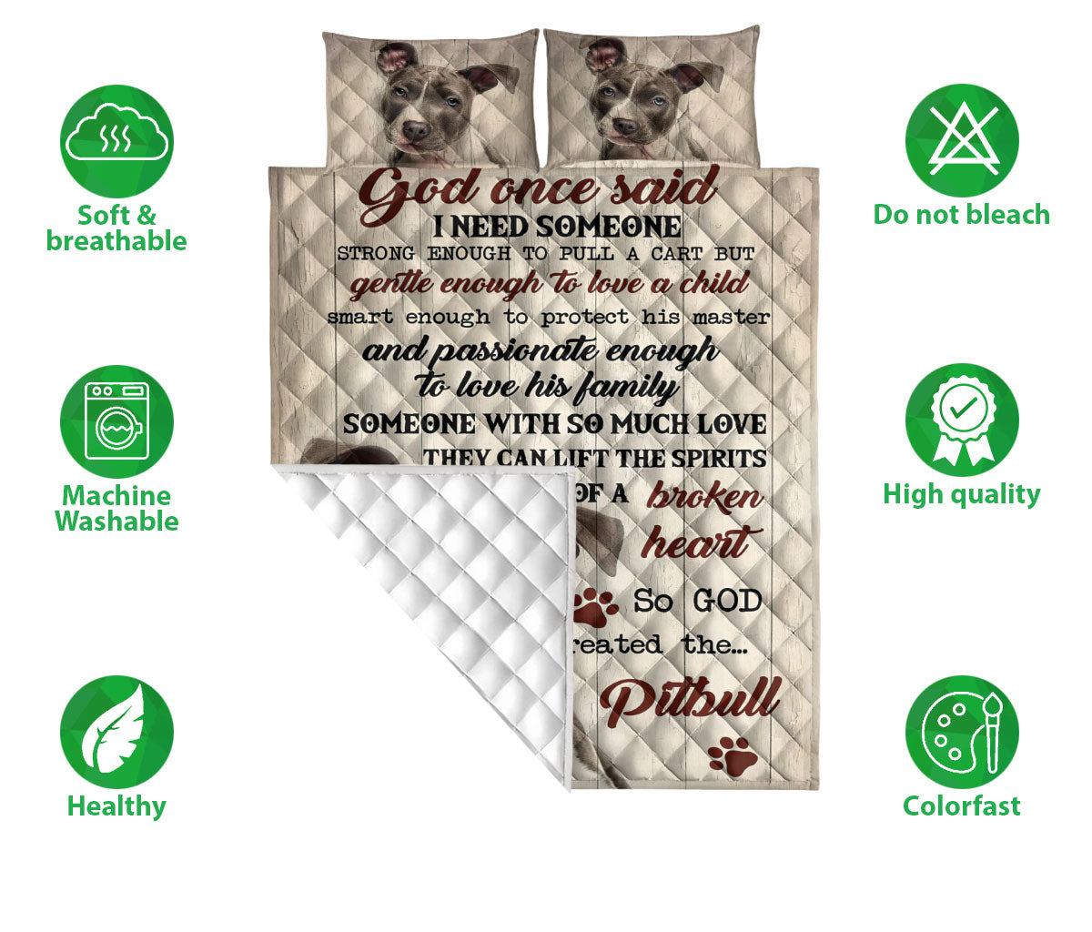 Ohaprints-Quilt-Bed-Set-Pillowcase-Pitbull-God-Once-Said-Animal-Pet-Dog-Lover-Custom-Personalized-Name-Blanket-Bedspread-Bedding-499-Double (70'' x 80'')