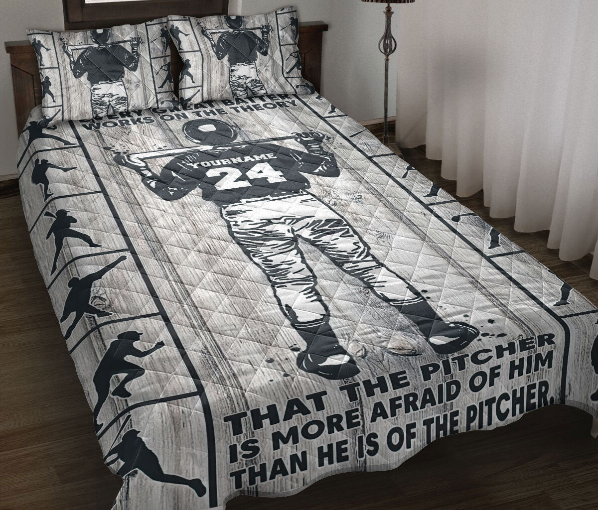 Ohaprints-Quilt-Bed-Set-Pillowcase-Baseball-Batter-Vinatge-Boy-Player-Fan-Idea-Custom-Personalized-Name-Number-Blanket-Bedspread-Bedding-3193-Throw (55'' x 60'')