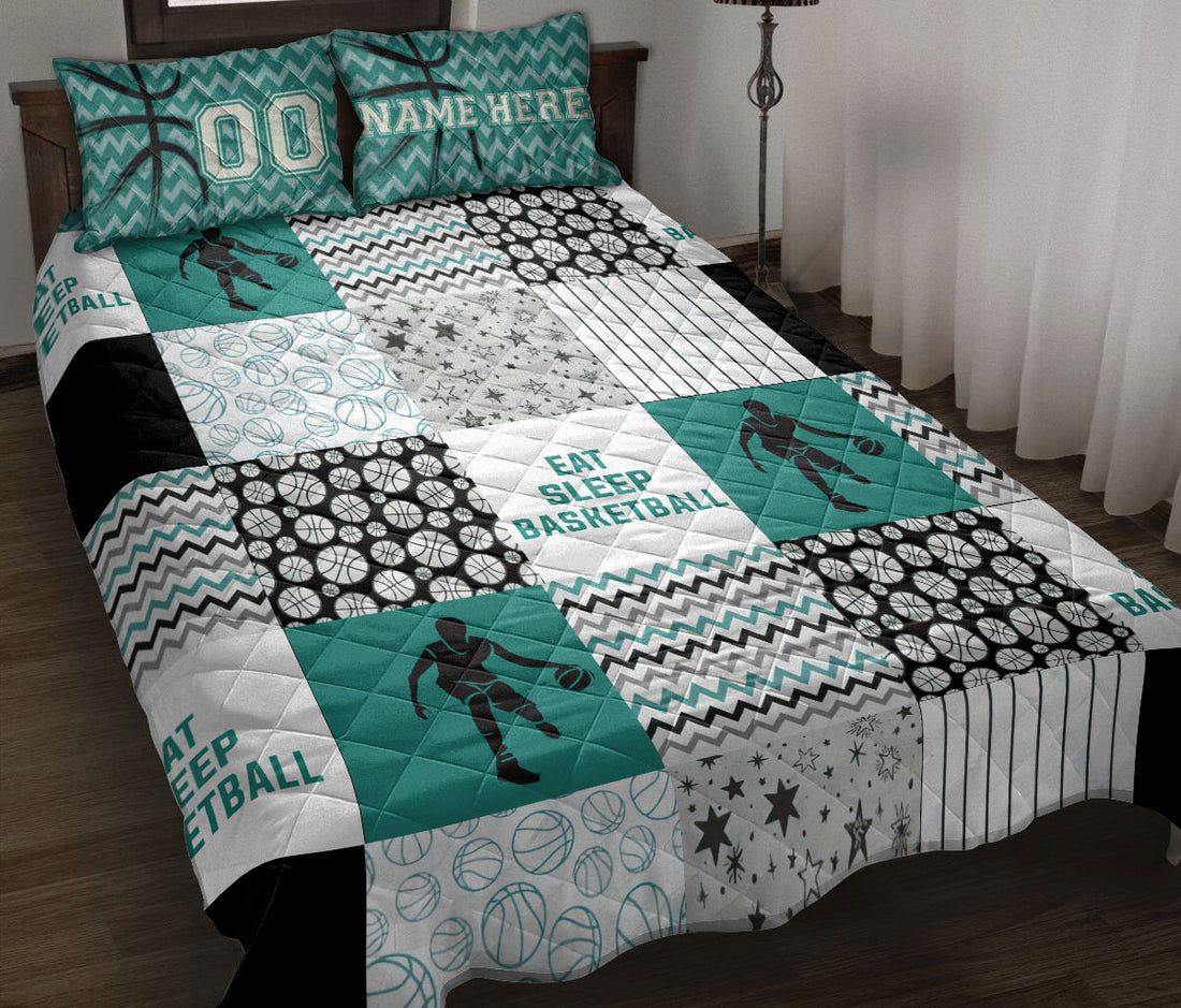 Ohaprints-Quilt-Bed-Set-Pillowcase-Eat-Sleep-Basketball-Boy-Player-Fan-Custom-Personalized-Name-Number-Blanket-Bedspread-Bedding-3399-Throw (55'' x 60'')