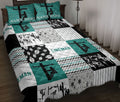 Ohaprints-Quilt-Bed-Set-Pillowcase-Lineman-Decor-Idea-Turquoise-Patchwork-Custom-Personalized-Name-Blanket-Bedspread-Bedding-3739-Throw (55'' x 60'')