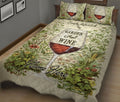 Ohaprints-Quilt-Bed-Set-Pillowcase-Garden-Wine-Wild-Gardening-Plant-Flower-Lover-Green-Custom-Personalized-Name-Blanket-Bedspread-Bedding-2374-King (90'' x 100'')