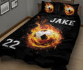 Ohaprints-Quilt-Bed-Set-Pillowcase-Soccer-Fireballs-Effect-Custom-Personalized-Name-Number-Blanket-Bedspread-Bedding-3014-King (90'' x 100'')