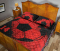 Ohaprints-Quilt-Bed-Set-Pillowcase-Soccer-Red-Black-Ball-Custom-Personalized-Name-Number-Blanket-Bedspread-Bedding-2974-Queen (80'' x 90'')