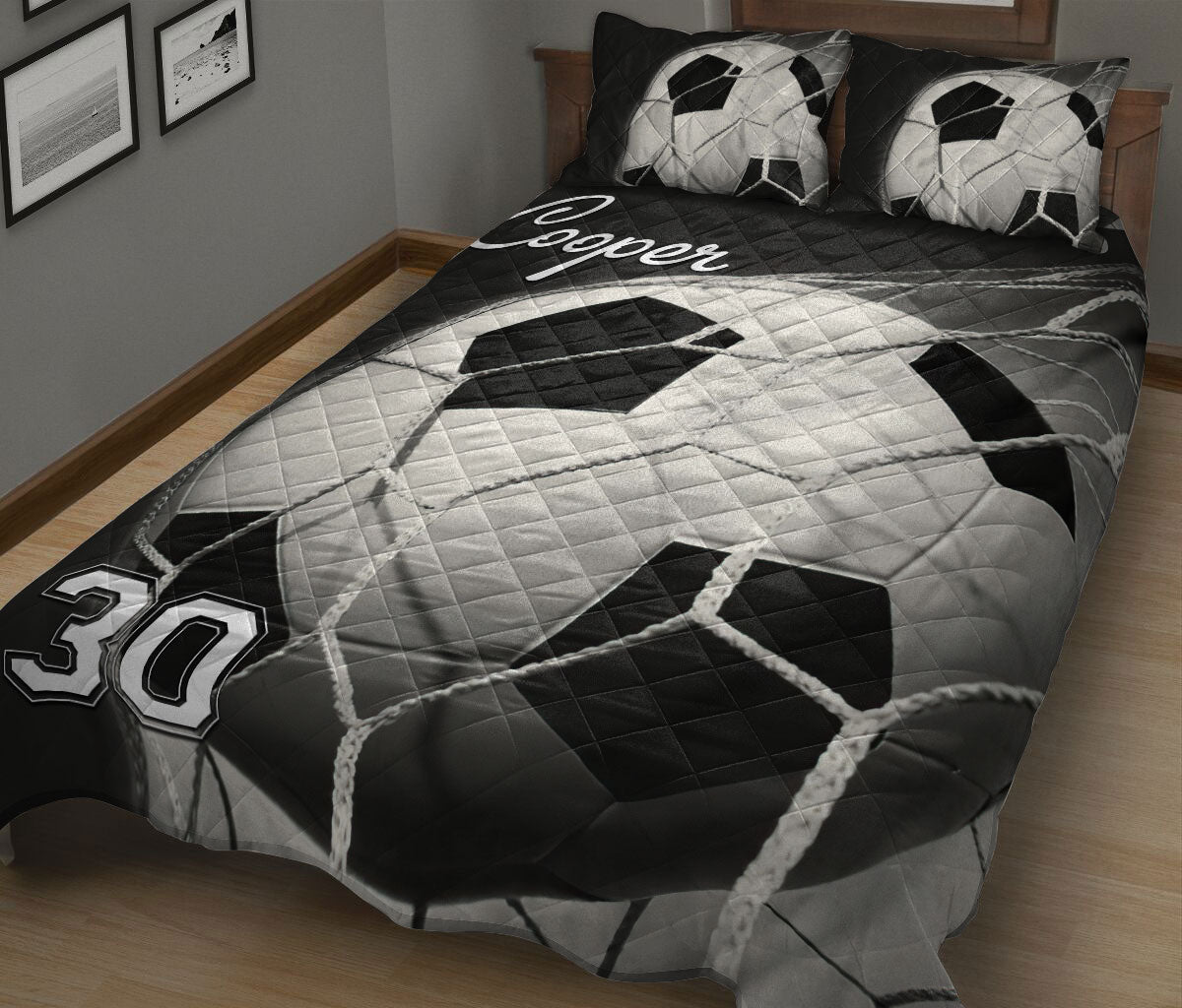 Ohaprints-Quilt-Bed-Set-Pillowcase-Soccer-Goals-What-I-Love-Is-Scoring-Custom-Personalized-Name-Number-Blanket-Bedspread-Bedding-3024-King (90'' x 100'')