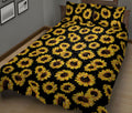 Ohaprints-Quilt-Bed-Set-Pillowcase-Sunflower-Theme-Girl-Flower-Gift-Flannel-Yellow-Farmhouse-Boho-Blanket-Bedspread-Bedding-1832-King (90'' x 100'')