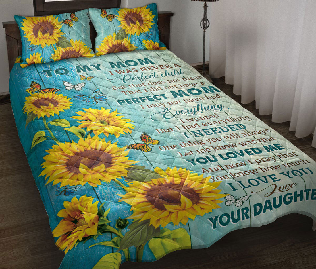 Ohaprints-Quilt-Bed-Set-Pillowcase-Healing-Thank-You-Mom-Sunflower-Butterfly-Daughter-Gift-Rustic-Blanket-Bedspread-Bedding-2414-Throw (55'' x 60'')