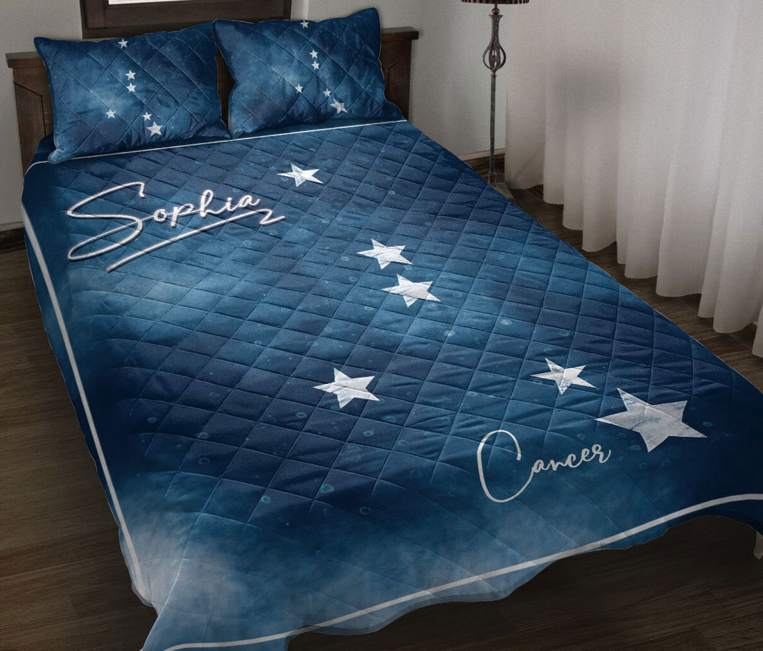 Ohaprints-Quilt-Bed-Set-Pillowcase-Cancer-Zodiac-Sign-Astrology-Horoscopes-Celestrial-Custom-Personalized-Name-Blanket-Bedspread-Bedding-78-Throw (55'' x 60'')