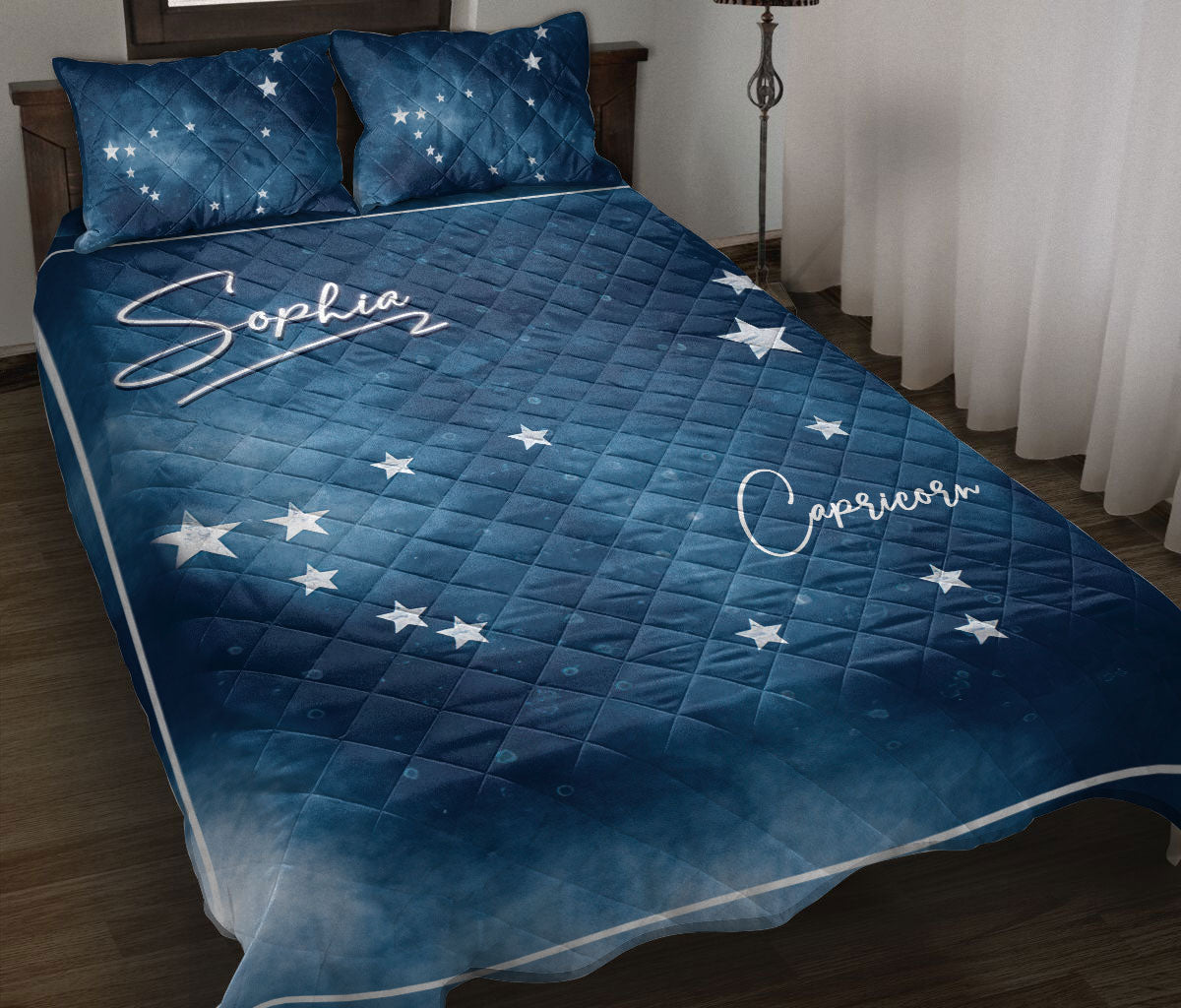 Ohaprints-Quilt-Bed-Set-Pillowcase-Capricorn-Zodiac-Sign-Astrology-Horoscopes-Custom-Personalized-Name-Blanket-Bedspread-Bedding-1251-Throw (55'' x 60'')