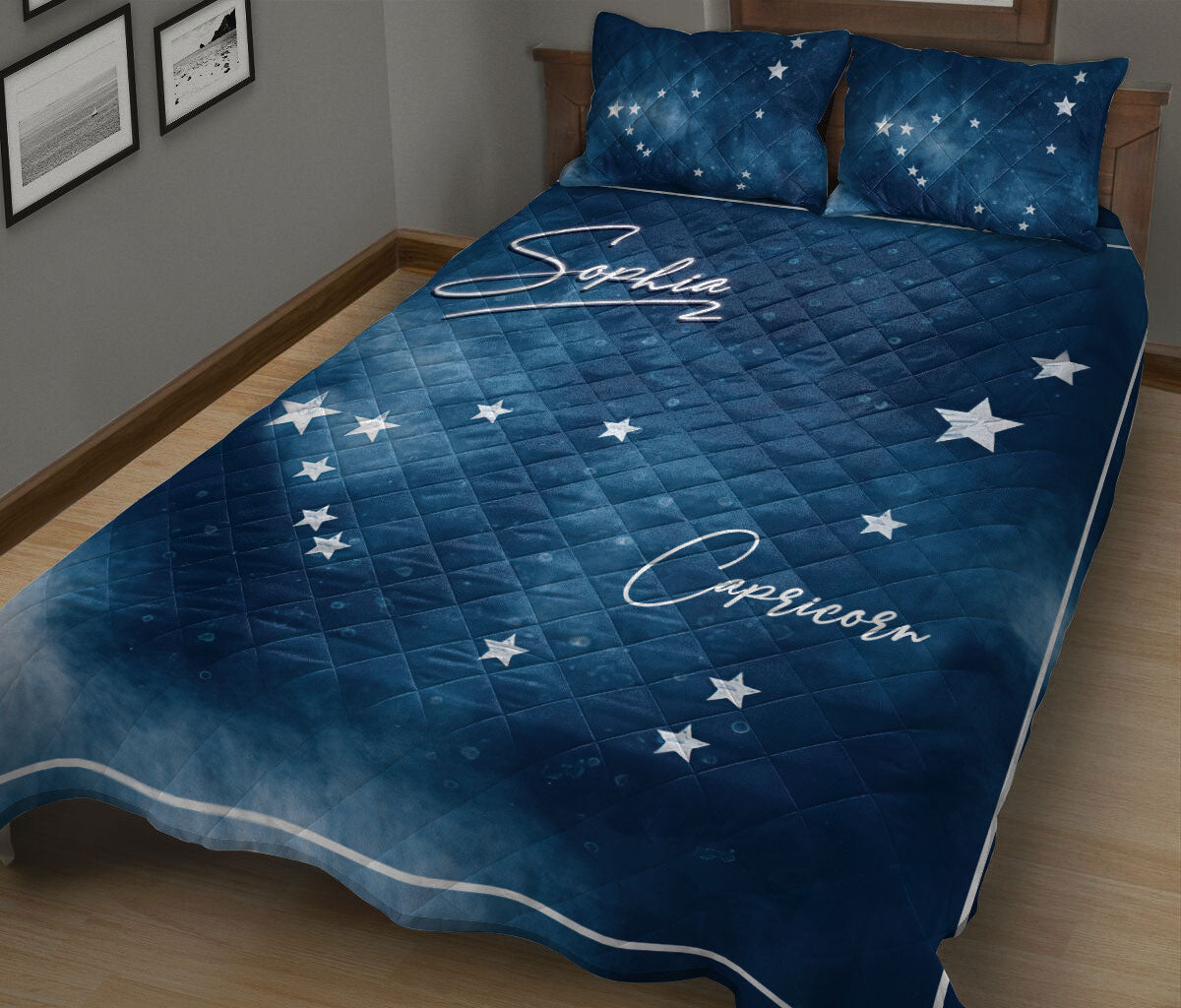 Ohaprints-Quilt-Bed-Set-Pillowcase-Capricorn-Zodiac-Sign-Astrology-Horoscopes-Custom-Personalized-Name-Blanket-Bedspread-Bedding-1251-King (90'' x 100'')