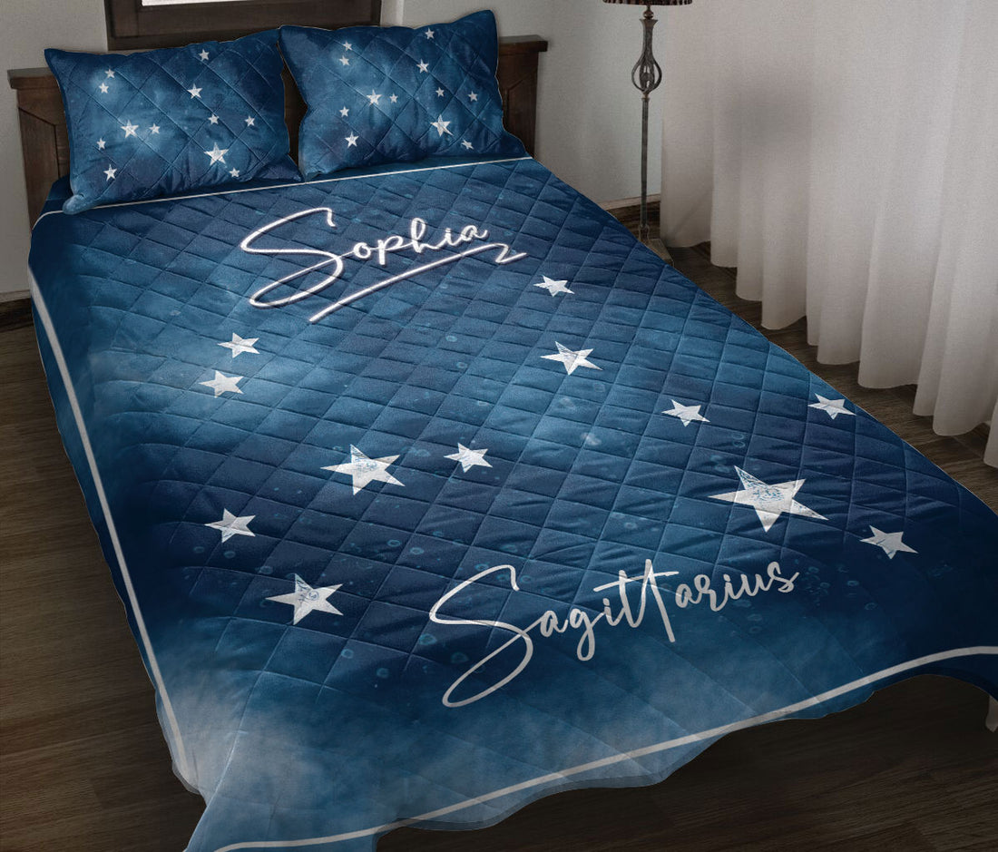 Ohaprints-Quilt-Bed-Set-Pillowcase-Sagittarius-Zodiac-Sign-Astrology-Horoscopes-Custom-Personalized-Name-Blanket-Bedspread-Bedding-1244-Throw (55'' x 60'')