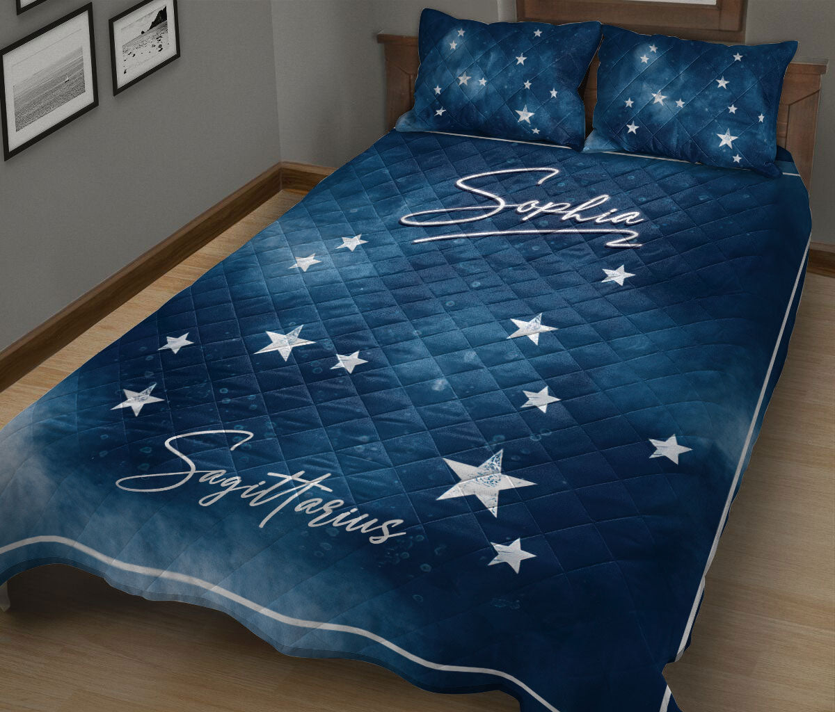 Ohaprints-Quilt-Bed-Set-Pillowcase-Sagittarius-Zodiac-Sign-Astrology-Horoscopes-Custom-Personalized-Name-Blanket-Bedspread-Bedding-1244-King (90'' x 100'')