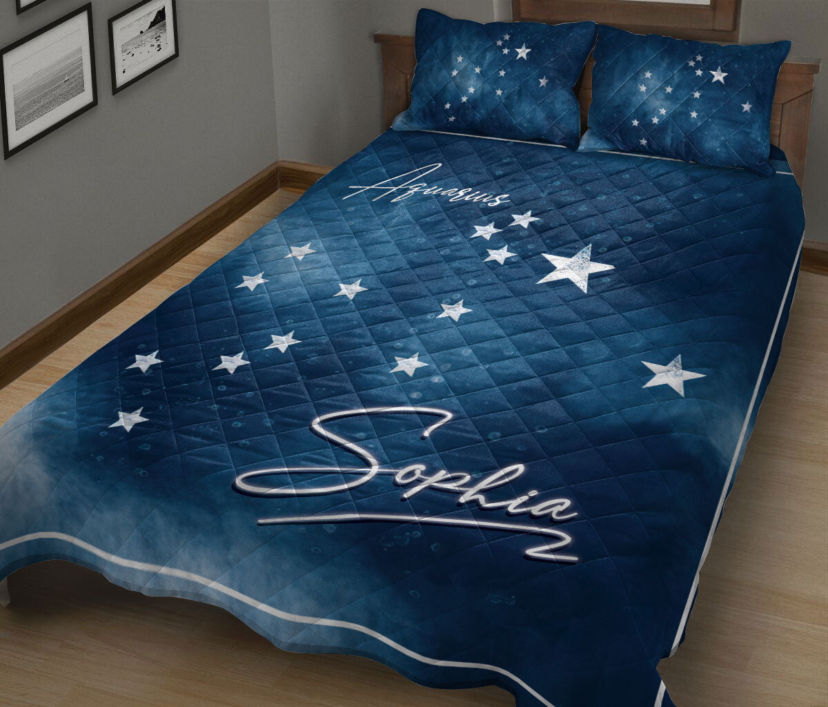 Ohaprints-Quilt-Bed-Set-Pillowcase-Aquarius-Zodiac-Sign-Astrology-Horoscopes-Custom-Personalized-Name-Blanket-Bedspread-Bedding-2417-King (90'' x 100'')