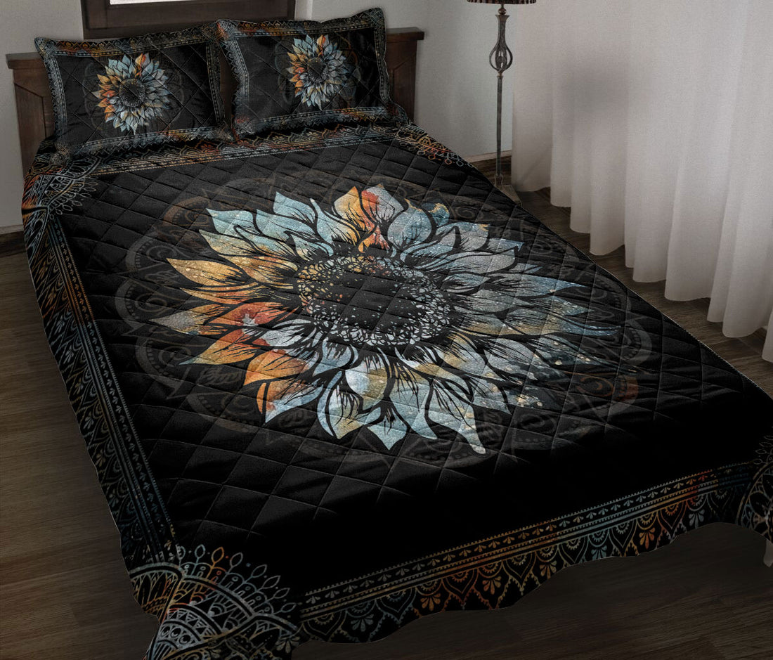 Ohaprints-Quilt-Bed-Set-Pillowcase-Sunflower-Mandala-Pattern-Vintage-Bedroom-Decor-Flower-Lover-Gif-Floral-Leaf-Blanket-Bedspread-Bedding-1300-Throw (55'' x 60'')