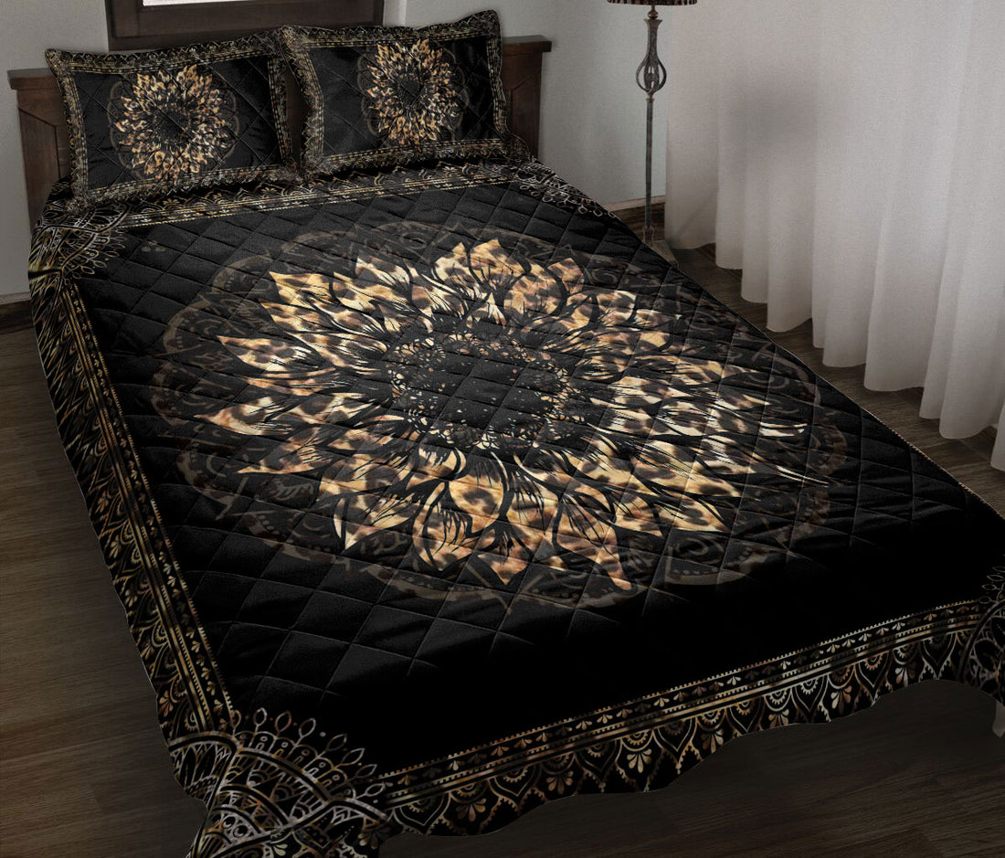 Ohaprints-Quilt-Bed-Set-Pillowcase-Leopard-Pattern-Sunflower-Mandala-Vintage-Bedroom-Decor-Floral-Leaf-Blanket-Bedspread-Bedding-1884-Throw (55'' x 60'')