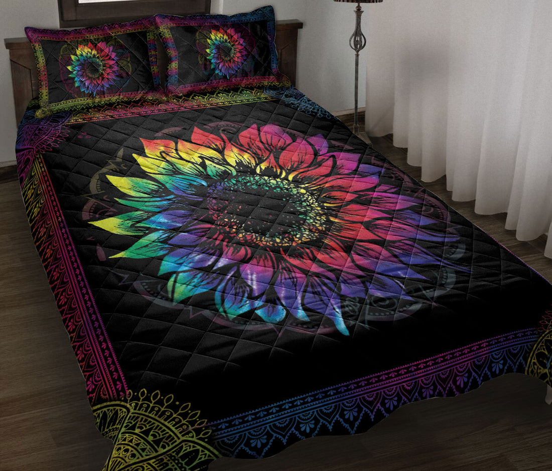 Ohaprints-Quilt-Bed-Set-Pillowcase-Tie-Dye-Color-Sunflower-Mandala-Vintage-Bedroom-Decor-Floral-Leaf-Blanket-Bedspread-Bedding-1834-Throw (55'' x 60'')