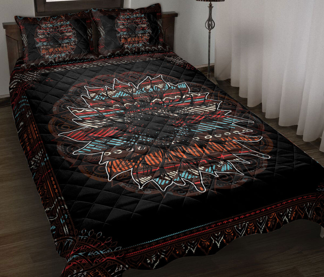 Ohaprints-Quilt-Bed-Set-Pillowcase-Native-America-Boho-Aztec-Sunflower-Mandala-Vintage-Bedroom-Decor-Floral-Leaf-Blanket-Bedspread-Bedding-1217-Throw (55'' x 60'')