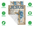 Ohaprints-Quilt-Bed-Set-Pillowcase-Christian-Religious-Jesus-Is-God-My-King-Blue-Flower-Cross-Butterfly-Blanket-Bedspread-Bedding-1459-Double (70'' x 80'')