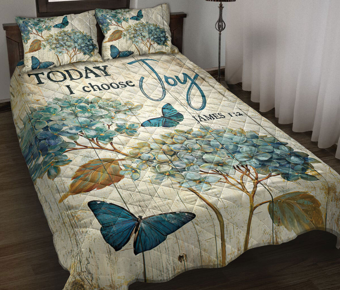 Ohaprints-Quilt-Bed-Set-Pillowcase-Flower-Butterfly-Today-I-Choose-Joy-Beige-Vintage-Christian-Wood-Pattern-Blanket-Bedspread-Bedding-2045-Throw (55'' x 60'')