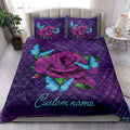 Ohaprints-Quilt-Bed-Set-Pillowcase-Purple-Rose-Blue-Butterfly-Violet-Gift-Custom-Personalized-Name-Blanket-Bedspread-Bedding-3882-King (90'' x 100'')