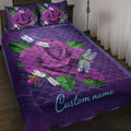 Ohaprints-Quilt-Bed-Set-Pillowcase-Purple-Rose-Dragonfly-Violet-Unique-Gift-Custom-Personalized-Name-Blanket-Bedspread-Bedding-3892-Throw (55'' x 60'')