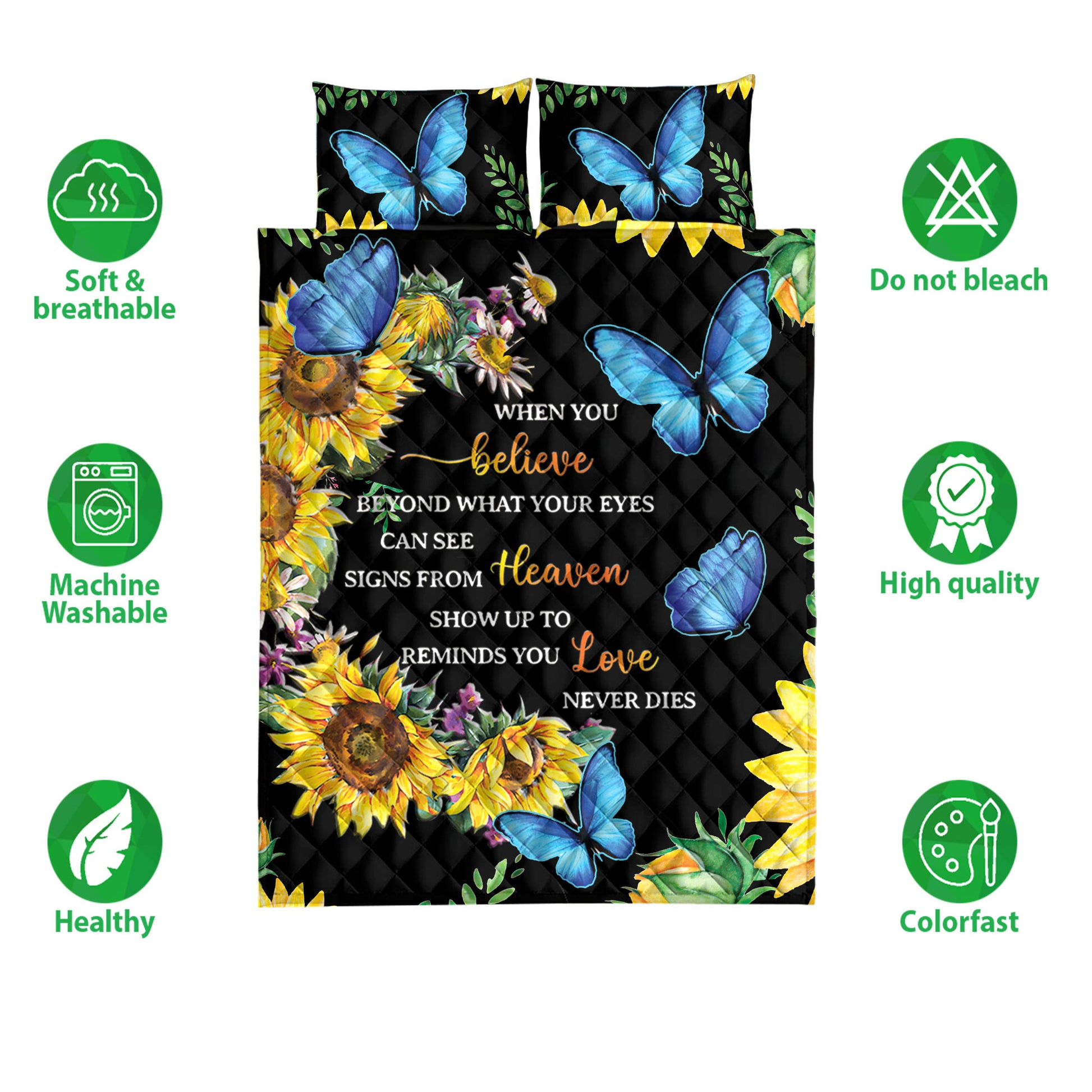 Ohaprints-Quilt-Bed-Set-Pillowcase-Butterfly-Sunflower-When-We-Believe-Meaningful-Memory-Idea-Blanket-Bedspread-Bedding-3895-Double (70'' x 80'')