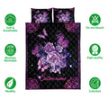 Ohaprints-Quilt-Bed-Set-Pillowcase-Purple-Rose-Butterfly-Mandala-Galaxy-Violet-Custom-Personalized-Name-Blanket-Bedspread-Bedding-3901-Double (70'' x 80'')