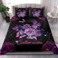 Ohaprints-Quilt-Bed-Set-Pillowcase-Purple-Rose-Butterfly-Mandala-Galaxy-Violet-Custom-Personalized-Name-Blanket-Bedspread-Bedding-3901-King (90'' x 100'')