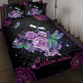 Ohaprints-Quilt-Bed-Set-Pillowcase-Purple-Rose-Dragonfly-Mandala-Galaxy-Violet-Custom-Personalized-Name-Blanket-Bedspread-Bedding-3903-Throw (55'' x 60'')