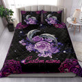 Ohaprints-Quilt-Bed-Set-Pillowcase-Purple-Rose-Dolphin-Sea-Ocean-Mandala-Custom-Personalized-Name-Blanket-Bedspread-Bedding-3905-King (90'' x 100'')