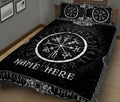 Ohaprints-Quilt-Bed-Set-Pillowcase-Viking-Vegvisir-Runic-Rune-Pattern-Black-Norse-Nordic-Custom-Personalized-Name-Blanket-Bedspread-Bedding-1313-King (90'' x 100'')