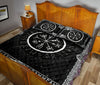 Ohaprints-Quilt-Bed-Set-Pillowcase-Viking-Vegvisir-And-Runic-Rune-Pattern-Black-Norse-Nordic-Blanket-Bedspread-Bedding-496-Queen (80&#39;&#39; x 90&#39;&#39;)