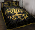 Ohaprints-Quilt-Bed-Set-Pillowcase-Tree-Of-Life-Yggdrasil-Black-Yellow-Mythology-Ancient-Norse-Nordic-Blanket-Bedspread-Bedding-695-Throw (55'' x 60'')