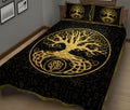 Ohaprints-Quilt-Bed-Set-Pillowcase-Tree-Of-Life-Yggdrasil-Black-Yellow-Mythology-Ancient-Norse-Nordic-Blanket-Bedspread-Bedding-695-King (90'' x 100'')