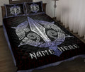 Ohaprints-Quilt-Bed-Set-Pillowcase-Viking-Raven-Odin'S-Spear-Gungnir-Norse-Nordic-Black-Custom-Personalized-Name-Blanket-Bedspread-Bedding-1085-Throw (55'' x 60'')