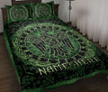 Ohaprints-Quilt-Bed-Set-Pillowcase-Raven-Rune-Viking-Norse-Nordic-Mythology-Black-Green-Custom-Personalized-Name-Blanket-Bedspread-Bedding-1378-Throw (55'' x 60'')