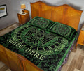 Ohaprints-Quilt-Bed-Set-Pillowcase-Raven-Rune-Viking-Norse-Nordic-Mythology-Black-Green-Custom-Personalized-Name-Blanket-Bedspread-Bedding-1378-Queen (80'' x 90'')