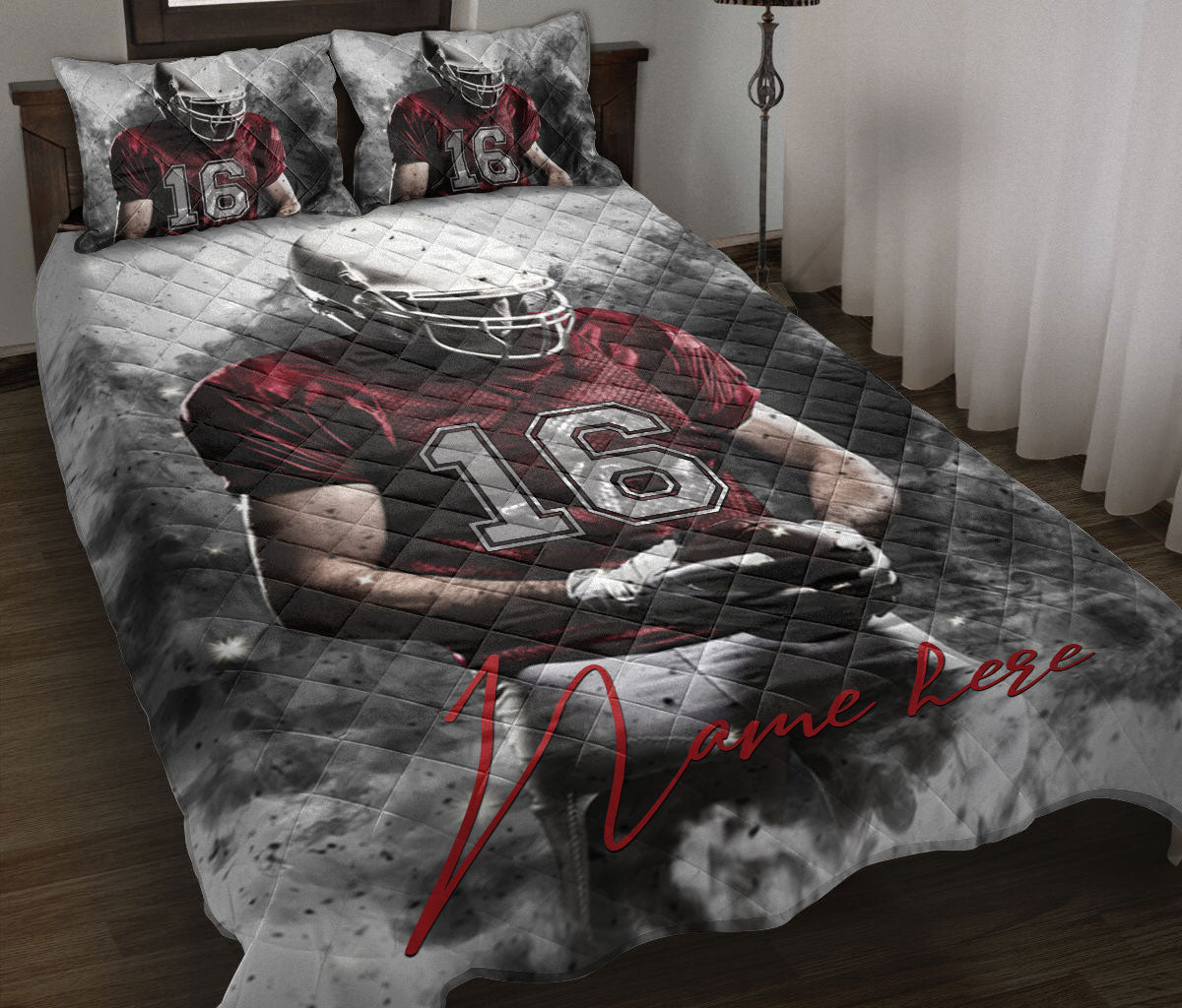 Ohaprints-Quilt-Bed-Set-Pillowcase-Dust-American-Football-Player-Fan-Boy-Gift-Custom-Personalized-Name-Number-Blanket-Bedspread-Bedding-3160-Throw (55'' x 60'')